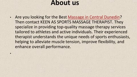 Best Massage in Central Dunedin.