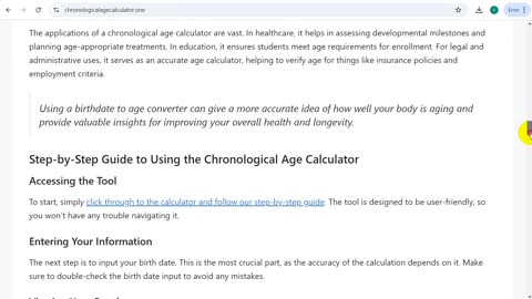 Chronological age calculator