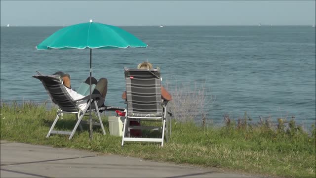 Sitting on the beach