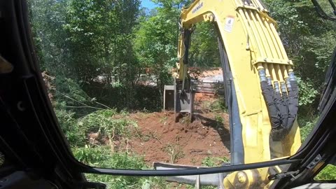 Yanmar Vio80 Excavator And Ford L9000 Dump Truck Digging And Moving Dirt