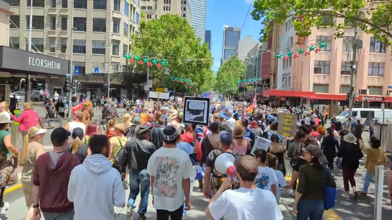 Massive Anti Pandemic Bill Protest in Melbourne, 27-11-2021