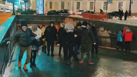 Free skating rink at Gostiny Dvor in St. Petersburg