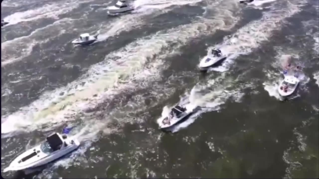 Jersey Shore… a massive MAGA boat parade as far as the eyes can see!