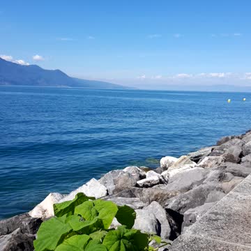 Extra blue water lake in Switzerland