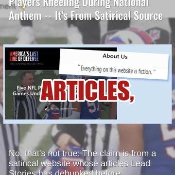 Fact Check: NFL Referees NOT Given Authority To Disqualify Players Kneeling During National Anthem