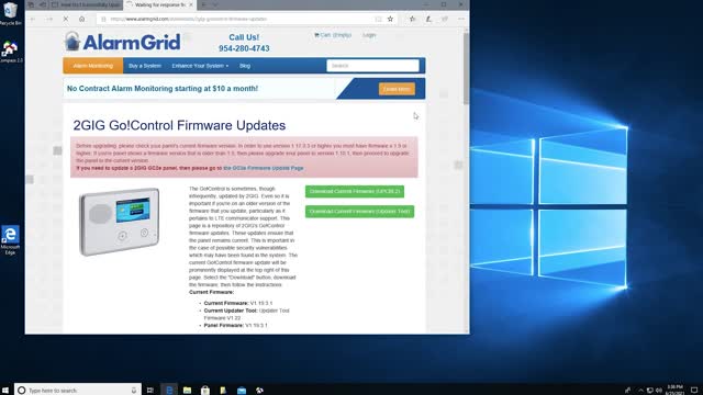 2GIG Easy Updater Tool Updating