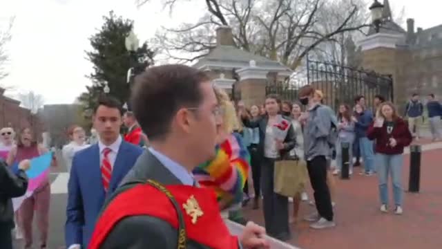 Spiritual War: Pro-Transgender Mob Heckles, Spits On Rosary-Praying Catholics