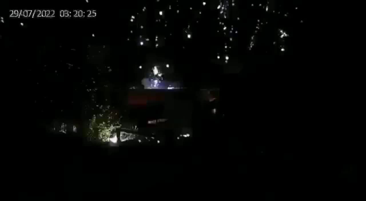 Night Shelling by Russia with Prohibited Phosphorus Shells on the City of Nikopol, Ukraine.