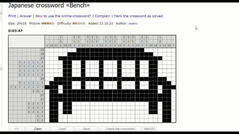 Nonograms - Bench