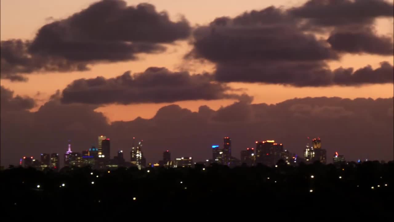 Melbourne Australia city night time lapse