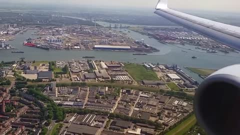 Landing Transavia 737 op Rotterdam Waanzinnige aanvliegroute