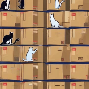 Cats Jumping Out of Cardboard Boxes