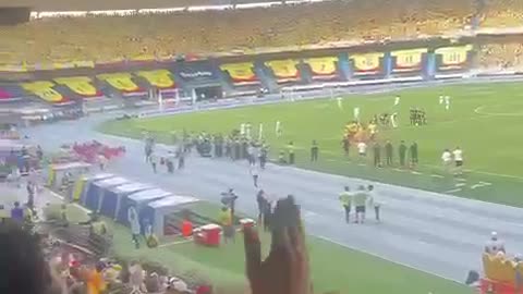 "Fuera Petro" en el partido Colombia vs. Argentina