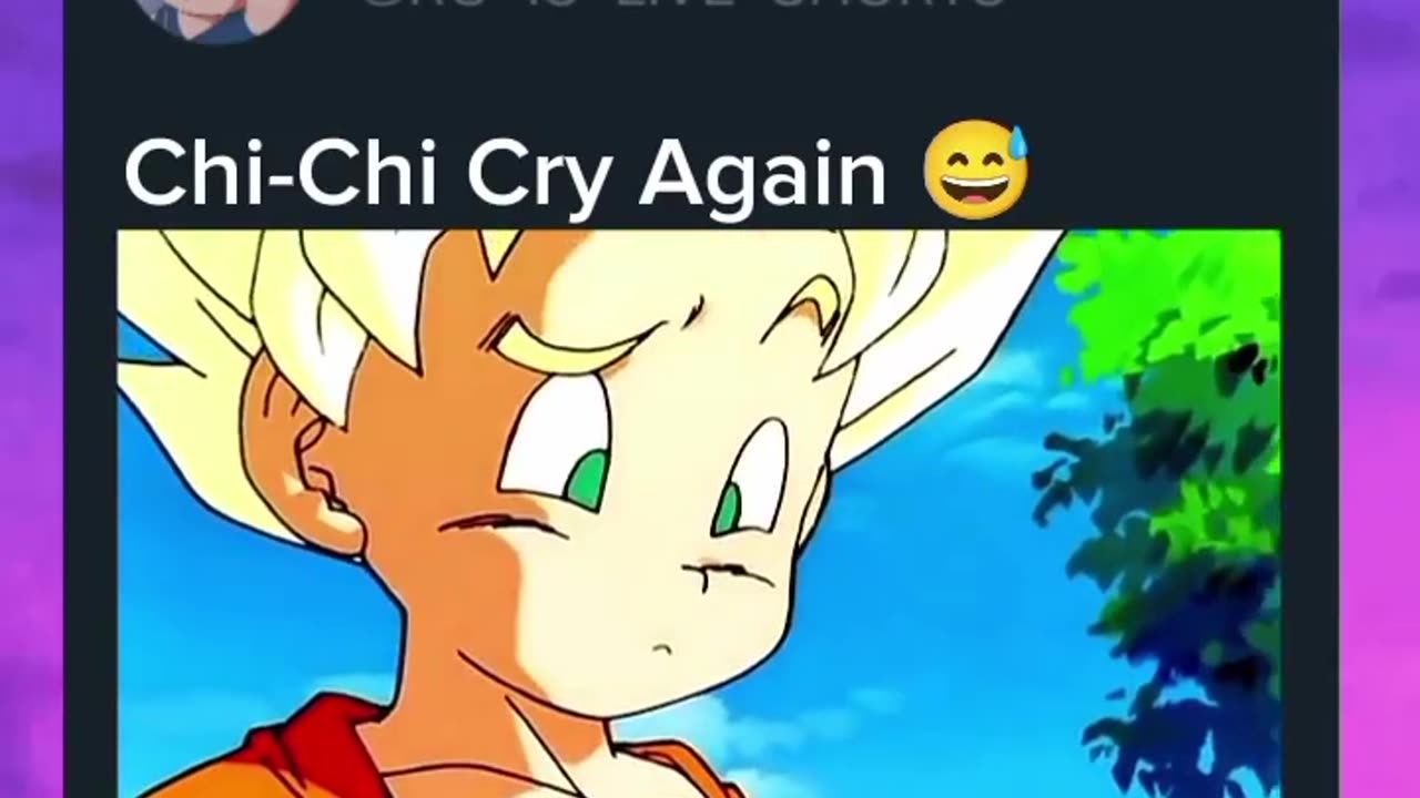 Chi chi crying to see Goten Ssj