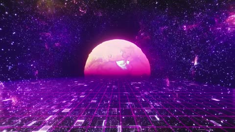 Retro space in purple tones