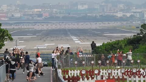 Extreme Close Up of Plane Landing