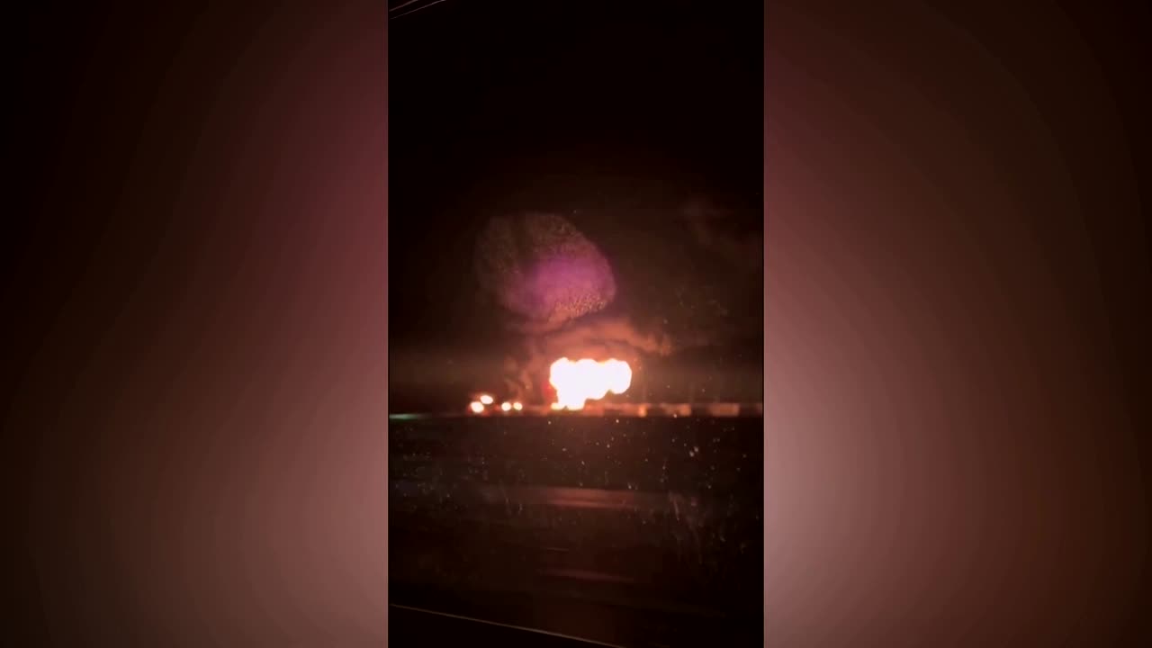 Russian oil depot ablaze after alleged Ukraine drone attack