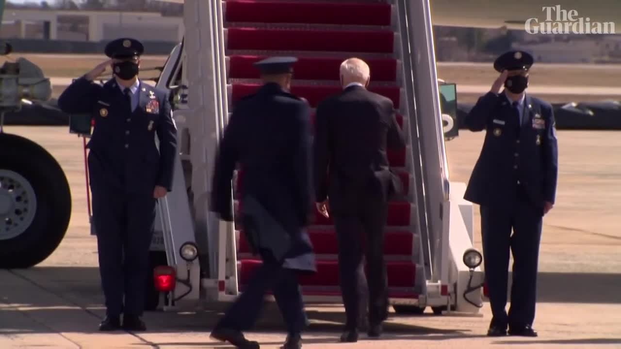 Joe Biden Falls going UP the stairs