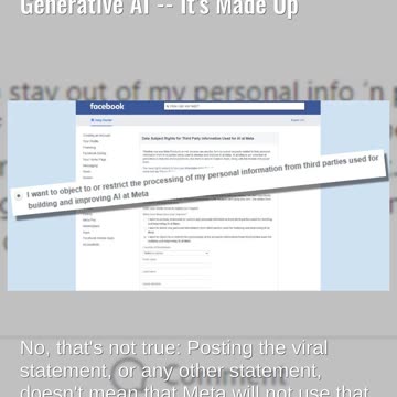 Fact Check: 'Legal' Statement Does NOT Protect User Data From Meta's Generative AI -- It's Made Up