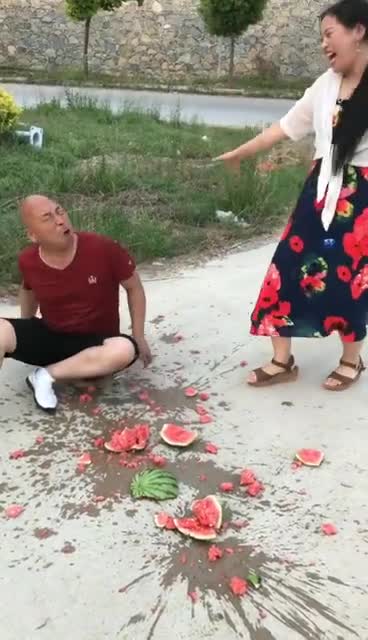 A Stupid man playing football with his wife, see what happens next