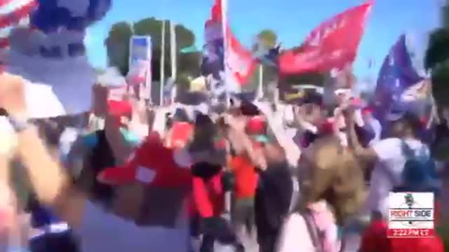 Trump surprises supporters at a Presidents Day parade