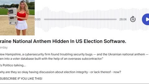 UKRAINE NATIONAL ANTHEM inserted in US Election Software -Natalie Winters