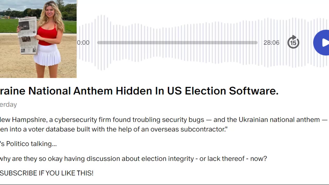 UKRAINE NATIONAL ANTHEM inserted in US Election Software -Natalie Winters