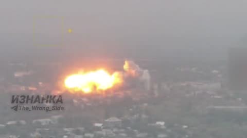 Russian bombing of two facilities in the Kurakhovka area, Donetsk.