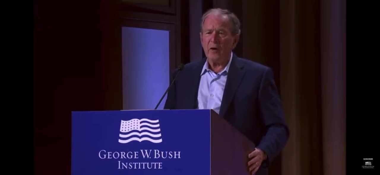 George W. Bush: The decision of one man to launch a wholly unjustified and brutal invasion of Iraq. I mean of Ukraine.