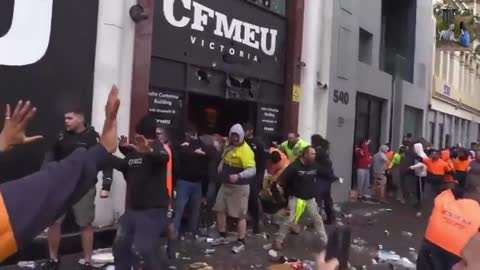 savagely violent anti-vaccine protests in melbourne australia..police respond with force...