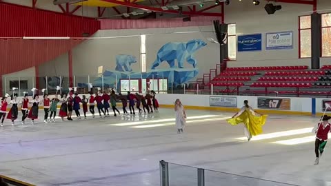 Sister training at the ice rink