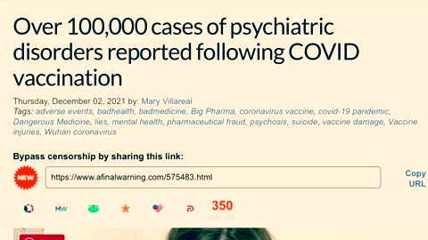Psychiatric disorders reported following COVID vaccination