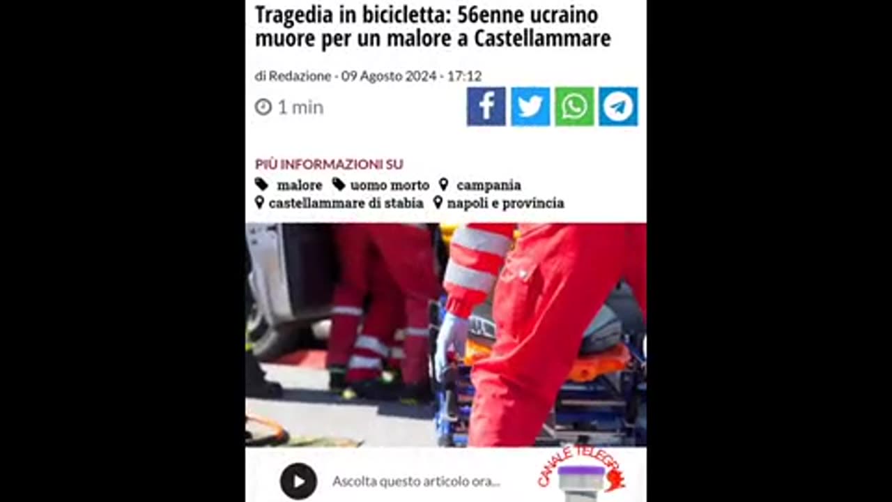 Malori improvvisi dal 7 al 9 agosto 2024.