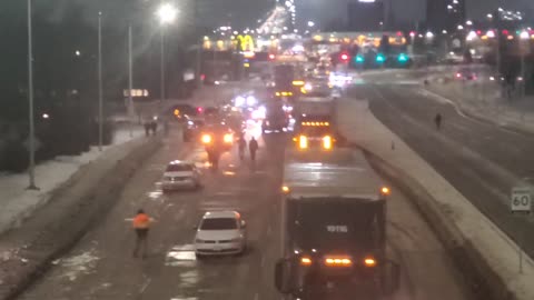 Truckers blocking border crossing in Windsor, Ontario