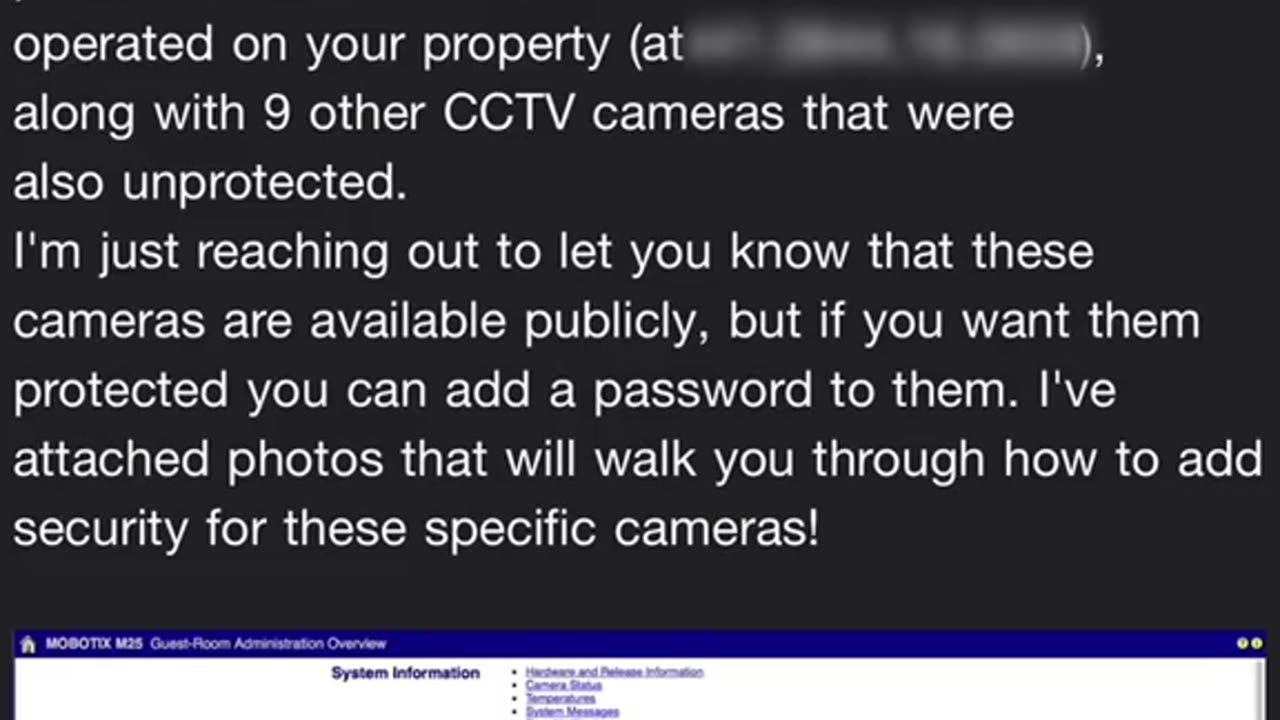 Unsecured CCTV Cameras