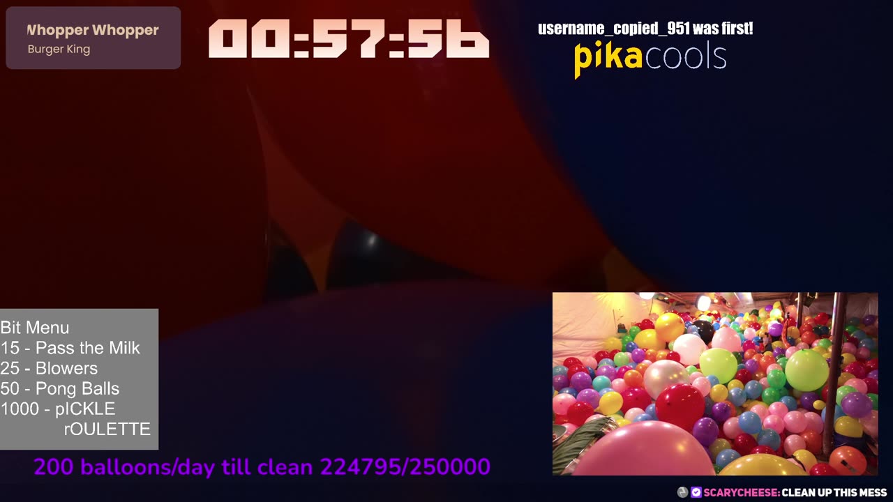 Streamer blows up 8,000 balloons - Viewers use leafblower!