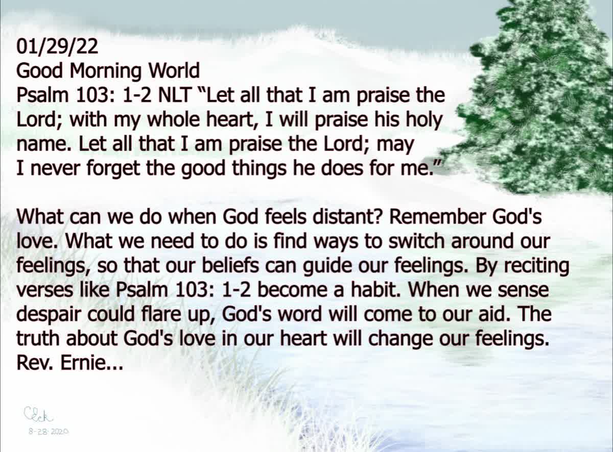 Daily Message from Rev. Ernie, Jan 29 2022