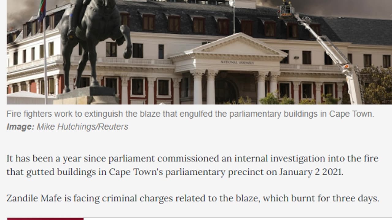 Parliament fire could have been prevented: secretary, Cape Town, SA