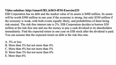 Exam IFM exercise for April 26, 2021