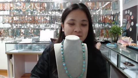 20240511-03 Natural turquoise and spiny oyster roundle beads with Amazonite