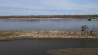 Barges on the Mississippi.