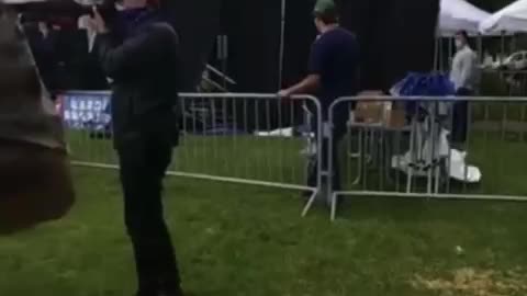 Footage Of Sacha Cohen Being Chased Off Stage At Freedom Rally