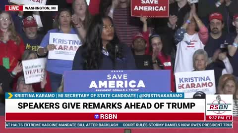 Kristina Karamo Full Speech at President Trump Rally in Washington, MI