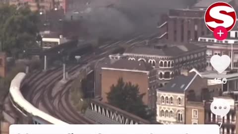 London Bridge on fire