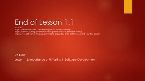 Lesson 1.1 - An Introduction to Automated Software Testing