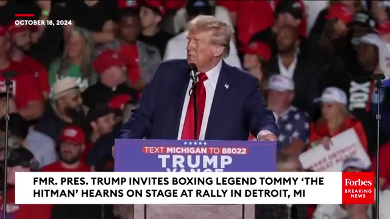 Boxing Legend Tommy ‘The Hitman’ Hearns Joins Trump On Stage At Detroit Rally