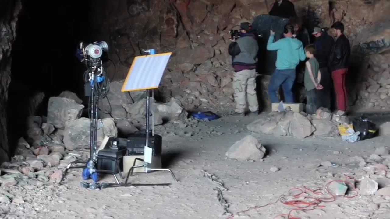 Filming a movie at the Las Vegas caves.