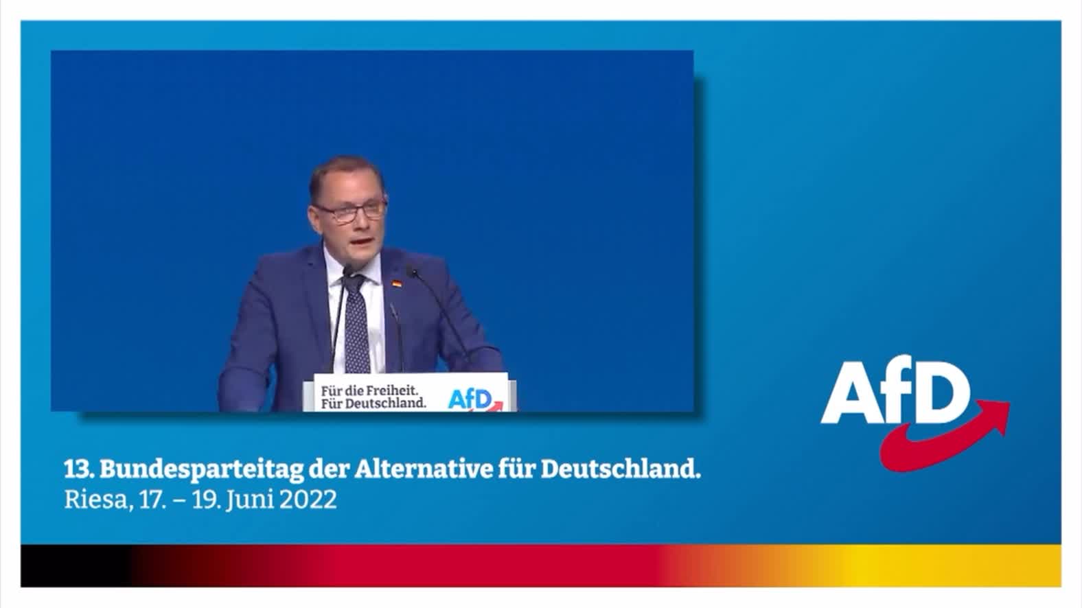 Tino Chrupalla - Bewerbungsrede - 13. Bundesparteitag der AfD in Riesa am 18 Juni 2022