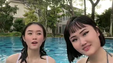 Video Dancing in the pool in the afternoon On tiktok 2024