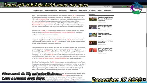 Texas HR H.B.ANo.A196 must not pass